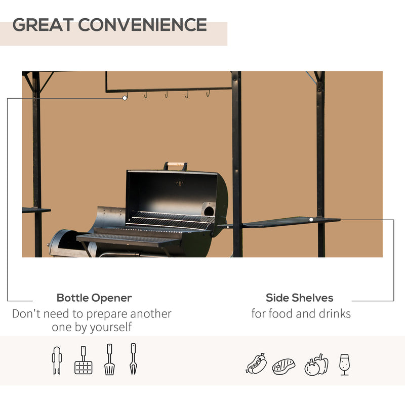Outsunny Gazebo Marquee Canopy Awning Shelter Garden Patio BBQ Tent Grill Black