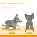 Ride on Elephant Rocker Children Rocking Horse Grey Nursery Rhymes Kids Toy Game