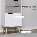 HOMCOM Sideboard Storage Cabinet, Slim Accent Cupboard with Drawers Light Grey