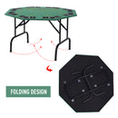 HOMCOM 8 Player Folding Games Poker Table Chip Cup Holder Steel Base Felt Green