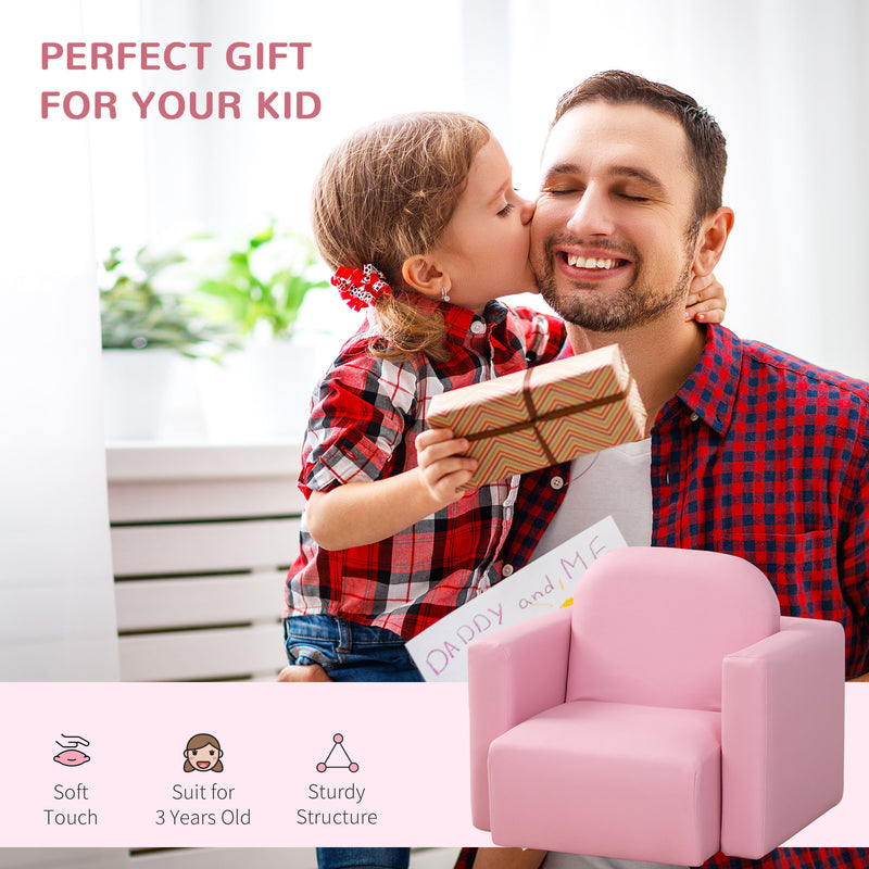 HOMCOM Kids Mini Sofa 2 In 1 Table Chair Set  Armchair Seat Children Girl Boys