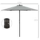 Outsunny 2.8m Patio Umbrella Parasol Outdoor Table Umbrella 6 Ribs Dark Grey
