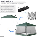 Outsunny 3 x3 x2.6m Folding Pop-up Garden Gazebo W/Mosquito Netting Green