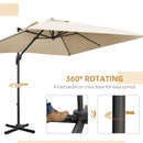 Outsunny 2.7 x 2.7 m Cantilever Parasol Garden Umbrella w/ Cross Base White