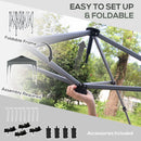 Outsunny Pop Up Gazebo Foldable w/ Wheeled Carry Bag & 4 Weight Bags, Grey