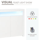 HOMCOM Modern High Gloss RGB LED Cabinet Cupboard Sideboard Console White