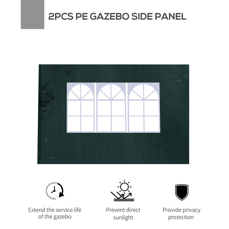 Outsunny Garden Gazebo Marquee Replacement Exchangeable Side Panel Green 3m