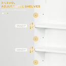 kleankin Bathroom Wall Cabinet with Adjustable Shelves for Hallway, Living Room