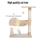 PawHut Cat Activity Tree Kitten Play Tower Palace Two-Tier Scratching Beige