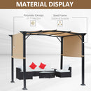Outsunny Outdoor Retractable Gazebo Overhead Backyard Shade Sun Shelter Steel