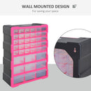 DURHAND 39 Drawers Parts Organiser Wall Mount Tools Storage Cabinet Clear