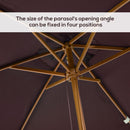 Outsunny Wooden Garden Parasol Sun Shade Patio Umbrella Canopy Dark Coffee