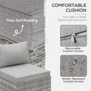 Outsunny Outdoor Garden Furniture Rattan Single Middle Sofa w/ Cushions Grey