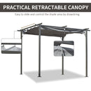 Outsunny 3x3m Outdoor Pergola Metal Gazebo Porch Awning Retractable Canopy