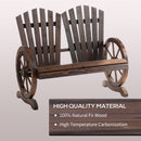 Outsunny 2 Seater Garden Bench w/ Wheel-Shaped Armrests Carbonised colour