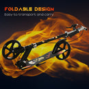 HOMCOM Foldable Kick Scooter for Kids w/ Adjustable Height, Break, Big Wheels