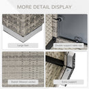 Outsunny Patio Wicker Coffee Table w/ Glass Top Suitable for Garden Backyard