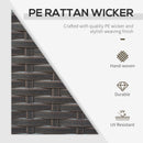 Outsunny 3 Pieces Patio Rattan Bistro Set with Tempered Glass Table Orange