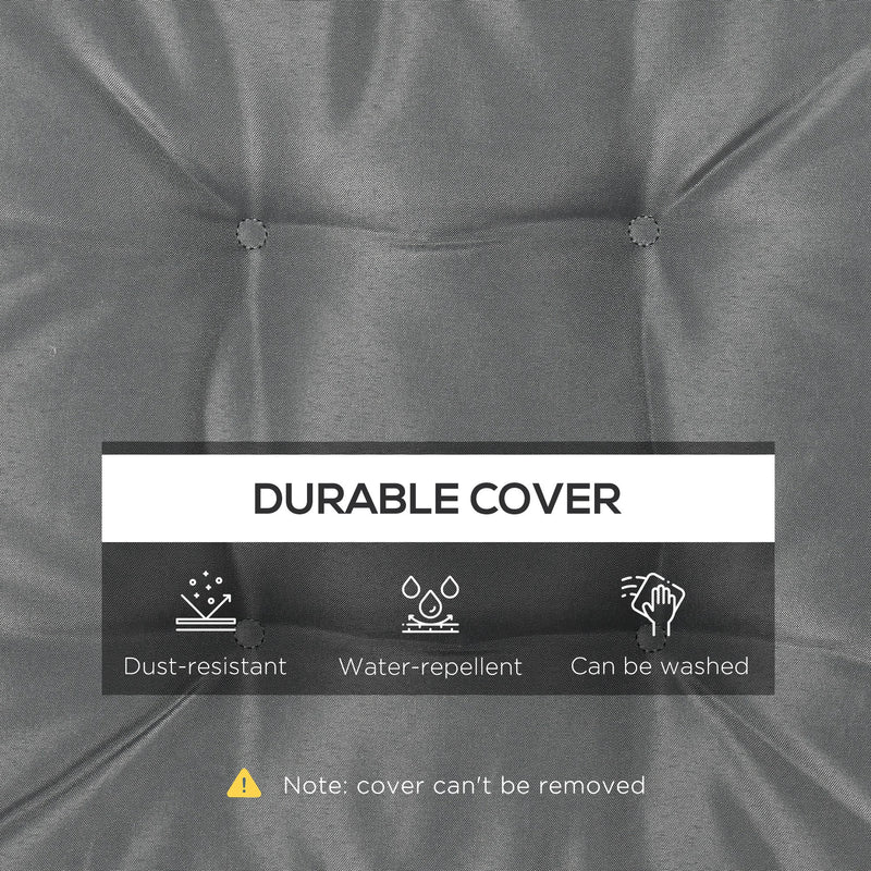 Outsunny 42 x 42cm Replacement Garden Seat Cushion Pad with Ties, Grey