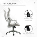 Vinsetto Mesh Back Office Chair w/ Adjustable Height Padded Headrest Grey