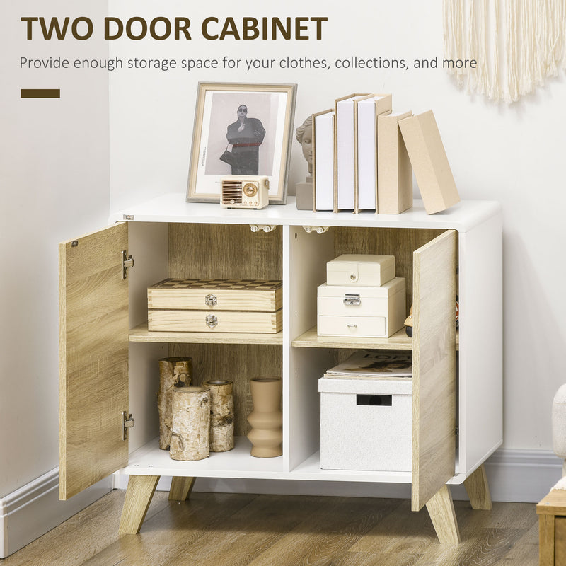 HOMCOM Modern Storage Cabinet with Push to Open Doors and Adjustable Shelf