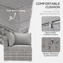 Outsunny Rattan Corner Sofa Garden Rattan Furniture Single Sofa Chair Light Grey