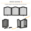 PawHut Freestanding Pet Gate Safety Barrier 3 Pannel w/ Support Feet Black