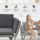 Outsunny 2 in 1Rattan Folding Chaise Lounger w/ Cushion for Garden Mixed Grey