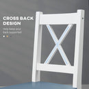 HOMCOM Dining Chairs Set of 2, Pine Wood Frame, Cross Back for Kitchen White