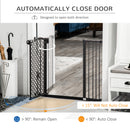 PawHut 74-105cm Pet Safety Gate, Pressure Fit Stair with Double Locking - Black