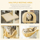 PawHut Cat Tree for Indoor Cats Scratching Post w/ Hammock House Bed Basket