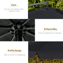 Outsunny 2.7m Garden Cantilever Banana Parasol Sun Shade w/ Crank, Black