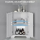 Kleankin Corner Bathroom Cabinet, Recessed Doors And Adjustable Shelf, White