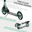 HOMCOM Folding Kick Scooter for 14+ w/ Adjustable Height, Dual Brake System