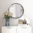 Kleankin Round Bathroom Mirror, Modern Wall Mirror Aluminium Frame, 40x40 Cm