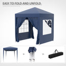 Outsunny 2mx2m Blue Pop Up Gazebo Party Tent Canopy Marquee with Storage Bag