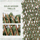 Outsunny 4 PCs Expanding Trellis Fence 2mx1m Privacy Screen for Garden Balcony