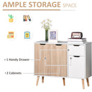 HOMCOM Storage Cabinet Floor Standing Sideboard with Drawer Kitchen, Living Room