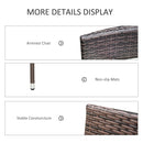 Outsunny 2PC Outdoor Rattan Armchair Wicker Dining Chair Set for Garden Brown