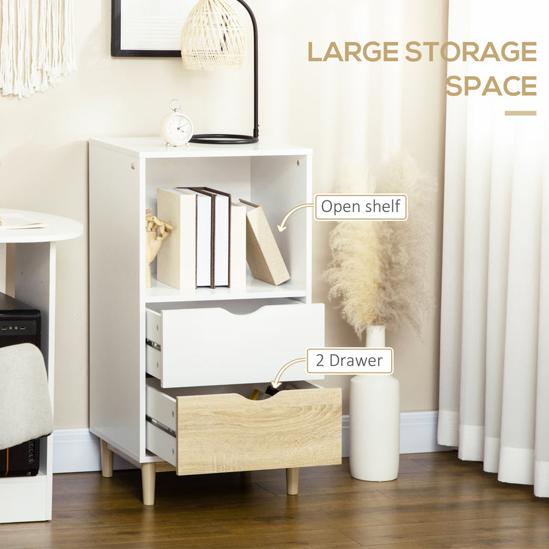 HOMCOM Modern Storage Cabinet with Drawers and Open Shelf, Bookshelf