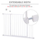 PawHut Pressure Fitted Pet Dog Safety Gate Metal Fence 76 cm Tall, White