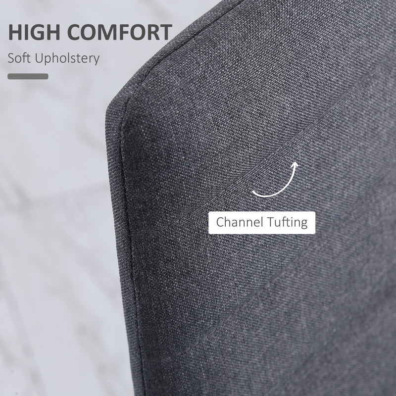 HOMCOM Dining Chairs Upholstered Fabric Accent Chairs with Metal Legs, Set of 4
