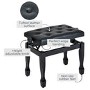 HOMCOM Faux Leather Piano Stool Height Adjustable Seat Keyboard Bench Black
