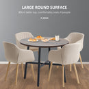 HOMCOM 80cm Round Kitchen Table, Dining Table for Small Spaces, Steel Leg