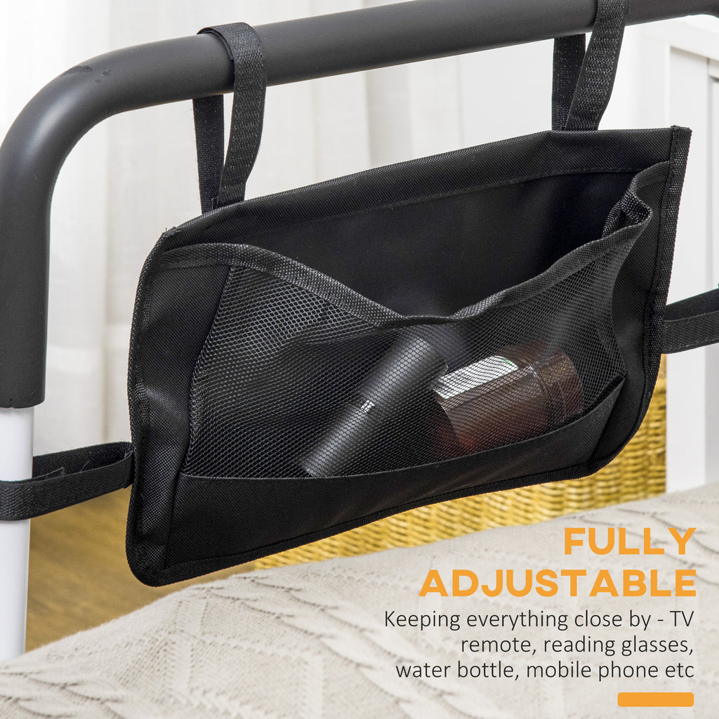 Chair Assisted Railing HOMCOM Adjustable Bed Assist Rail Grab Bar for Senior and Disabled Whi