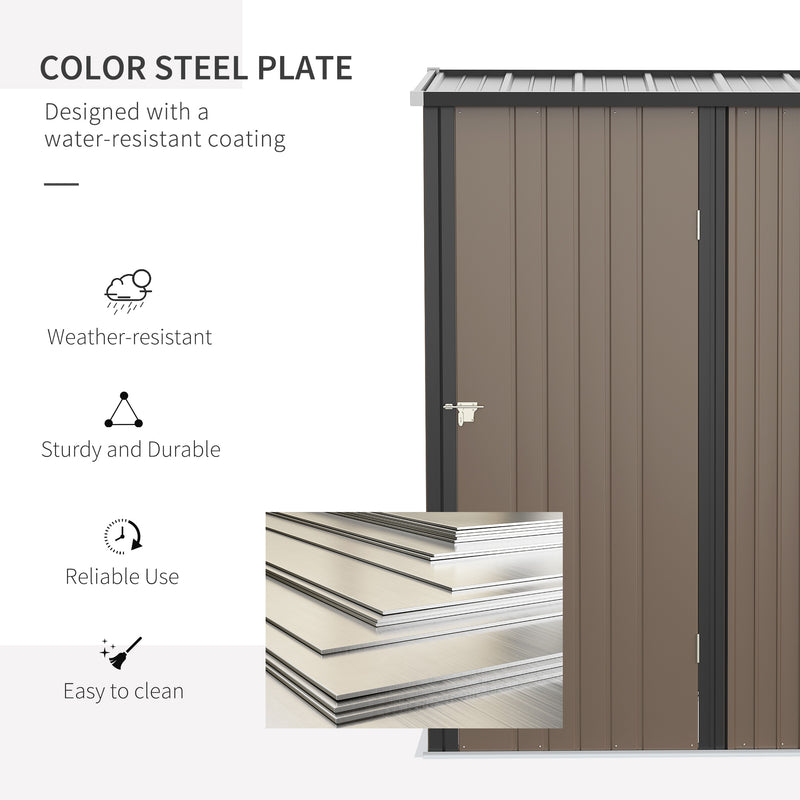 Outsunny Outdoor Storage Shed Steel Garden Shed w/ Lockable Door for Backyard