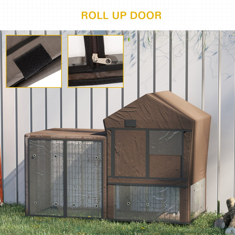 Pawhut Rabbit Hutch Cover  Brown