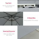 Outsunny 3m Cantilever Parasol With Easy Lever Crank Handle 6 Metal Ribs Grey