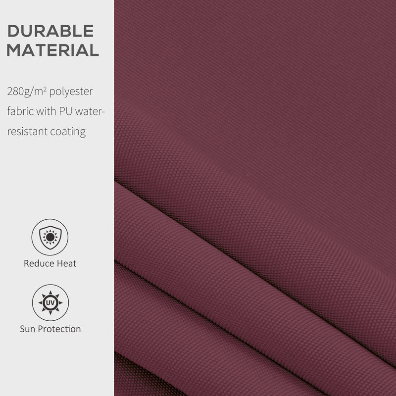 Outsunny Garden Sun Shade Canopy Retractable Awning, 3 x 2.5m, Wine Red