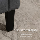 HOMCOM Linen Modern-Curved 2-Seat Sofa Loveseat w/ Thick Cushion Wood Legs Grey